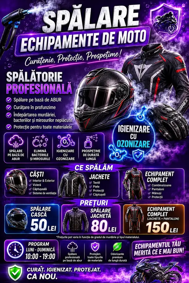 Curățare și igienizare cască de motocicletă